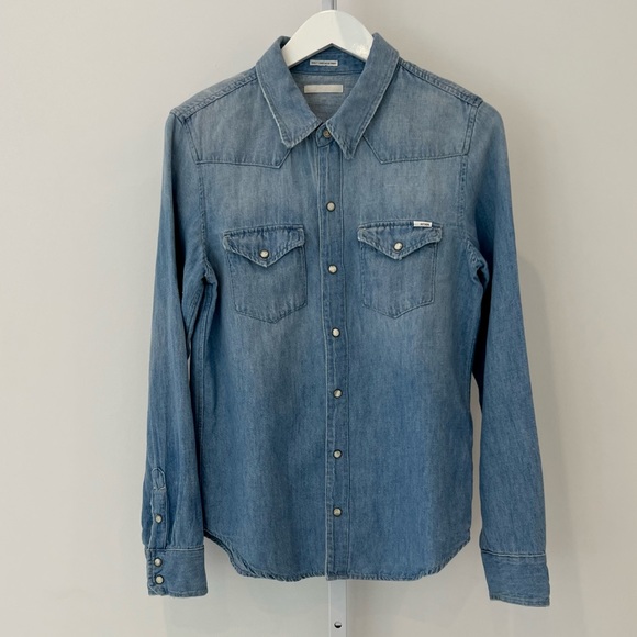 MOTHER DENIM CATCH MY DRIFT DISTRESSED SHIRT SIZE MEDIUM NWOTS! - Picture 5 of 17